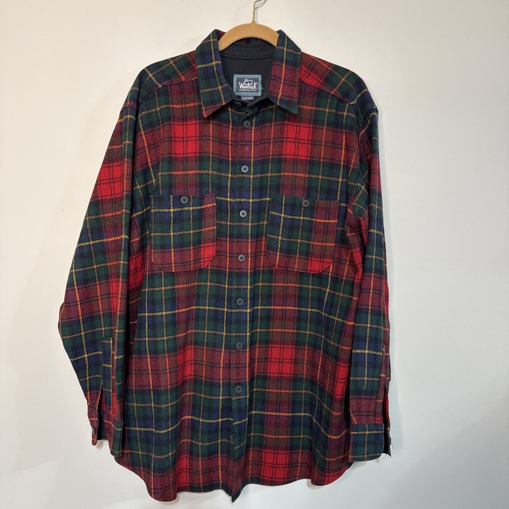 Men's Woolrich Plaid Shirt Size XL made In USA #042 - Picture 11 of 16